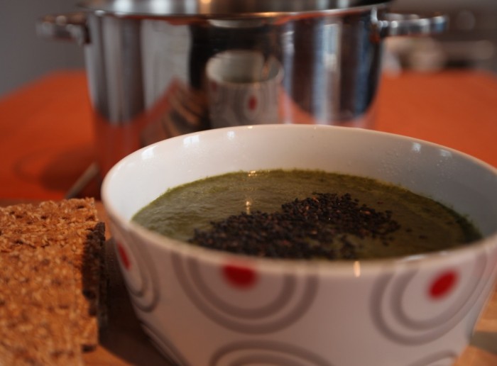 kale and sesame soup veggie runners