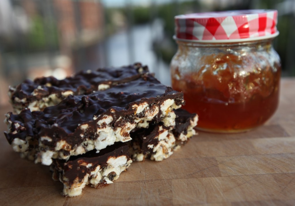 Chocolate Orange Popcorn Protein Bars