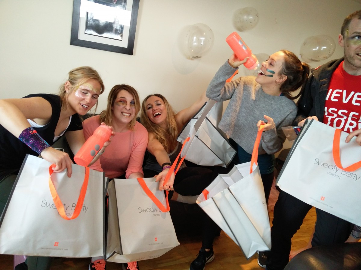 veggie runners hen do, healthy hen do, sweaty betty goody bags