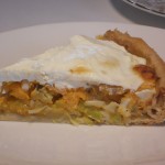 Sweet Potato and Leek Pie with Goats Cheese Topping