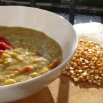 Curried Split Pea and Roasted Red Pepper Soup