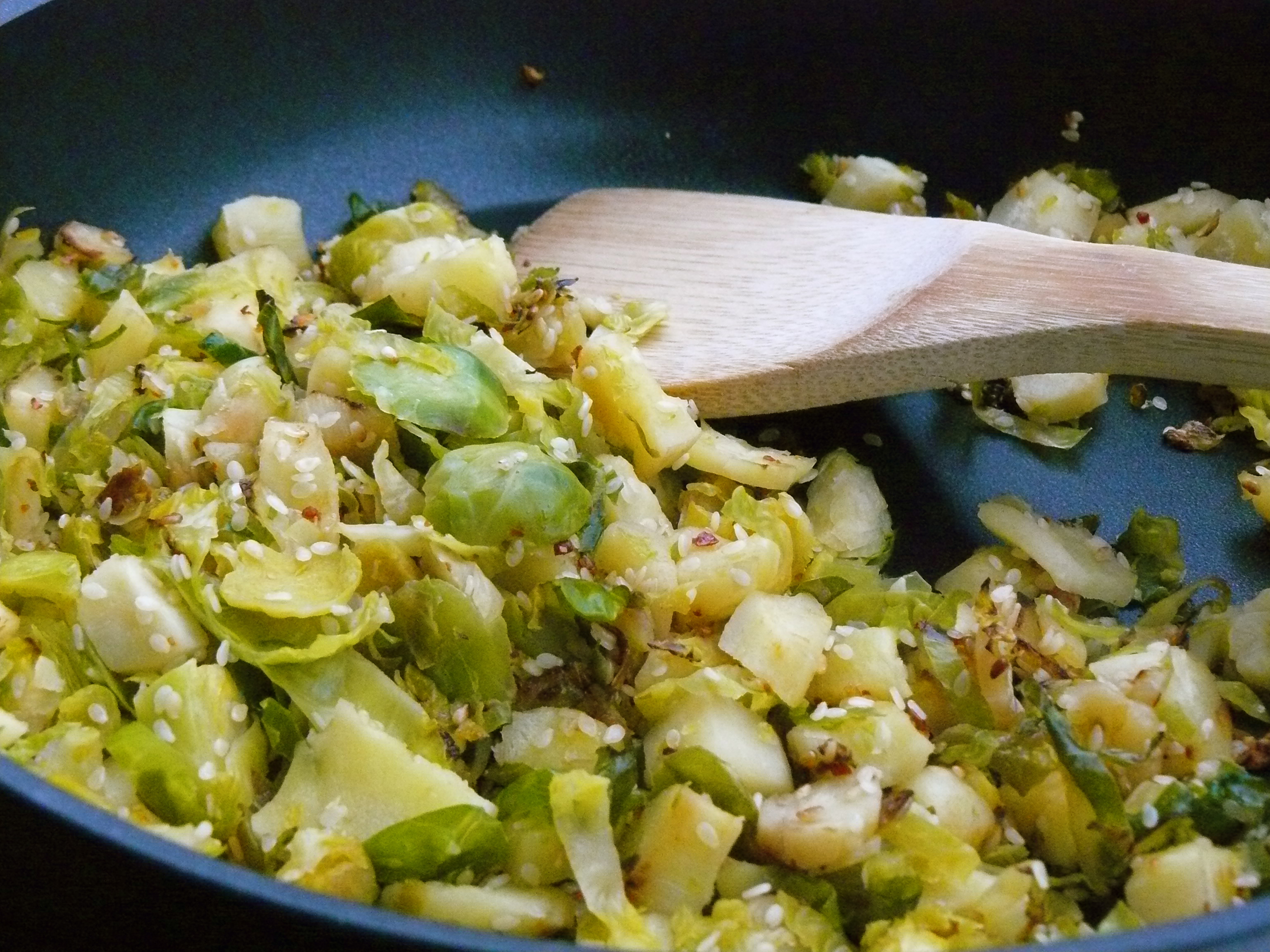 Spicy Sprouts And Parsnips