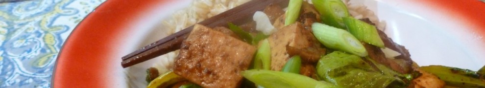 Szechuan Tofu with Mushrooms and Baby Bok Choi, tofu recipes, bok choi recipes, vegan recipes, vegetarian recipes, chinese vegan recipes, chinese vegetarian recipes